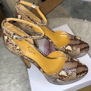 **Brand New** Jessica Simpson Snake Print platform heels